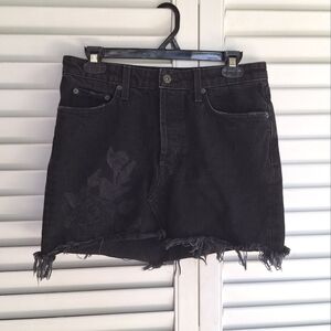Carmar Black Denim Mini Skirt